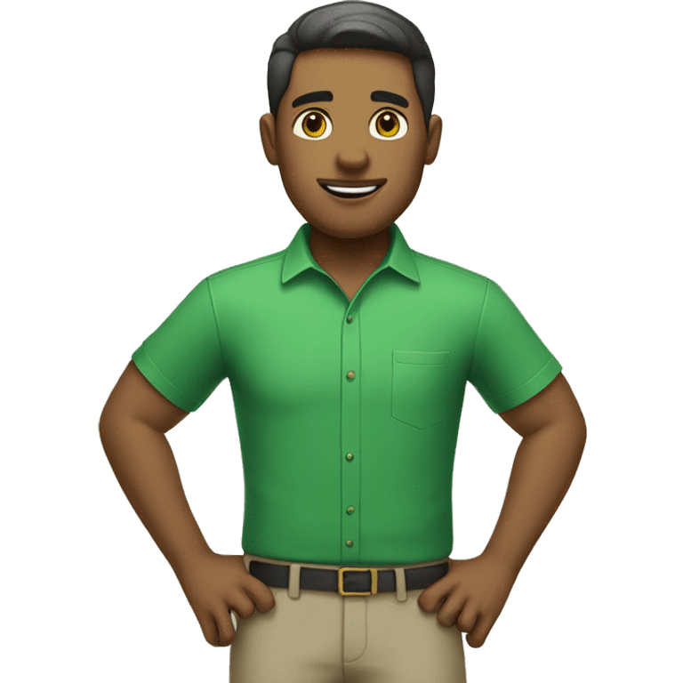 male in green collared shirt emoji