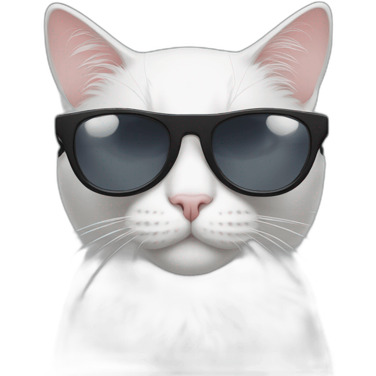 Black white cat with sunglasses  emoji