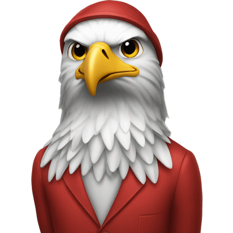 Eagle wearing a red suit  emoji