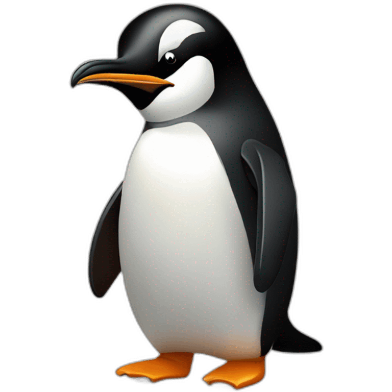 linux penguin enraged at computer emoji