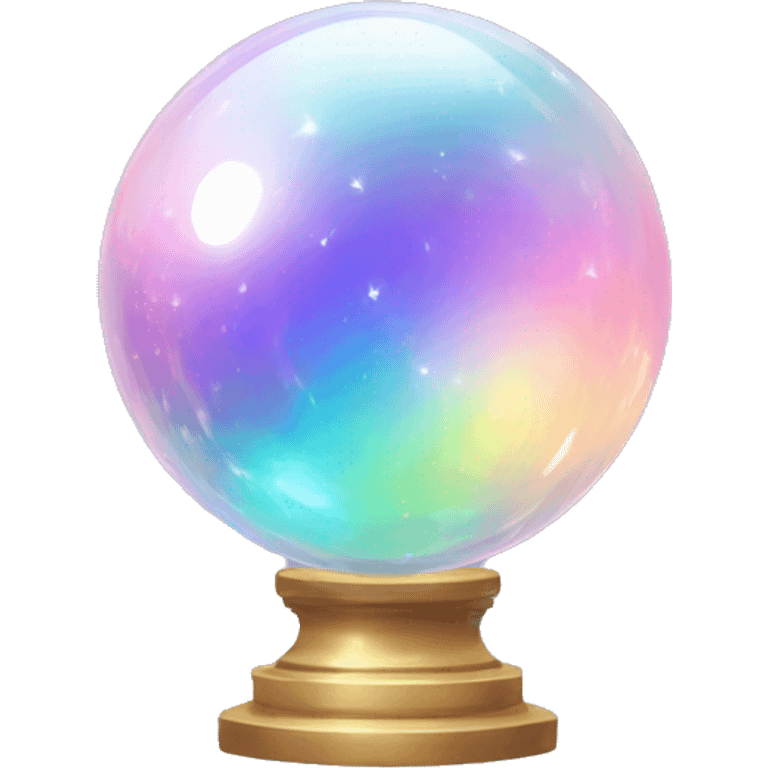 Iridescent pastel Rainbow crystal sphere emoji