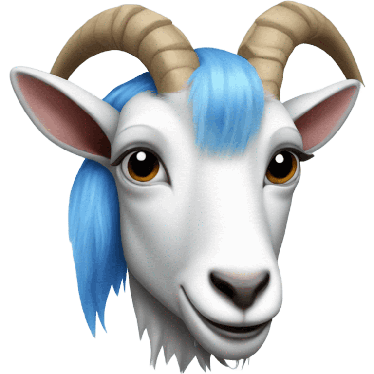 Goat with blue hair  emoji