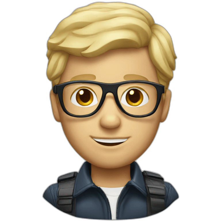 blonde white man with aviator glasses emoji