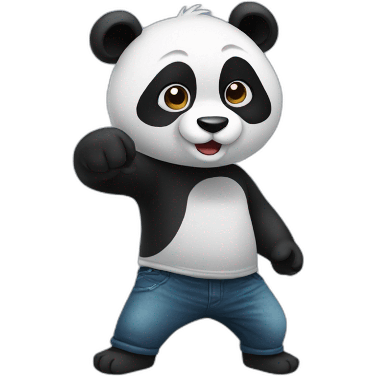 Panda holding hype emoji