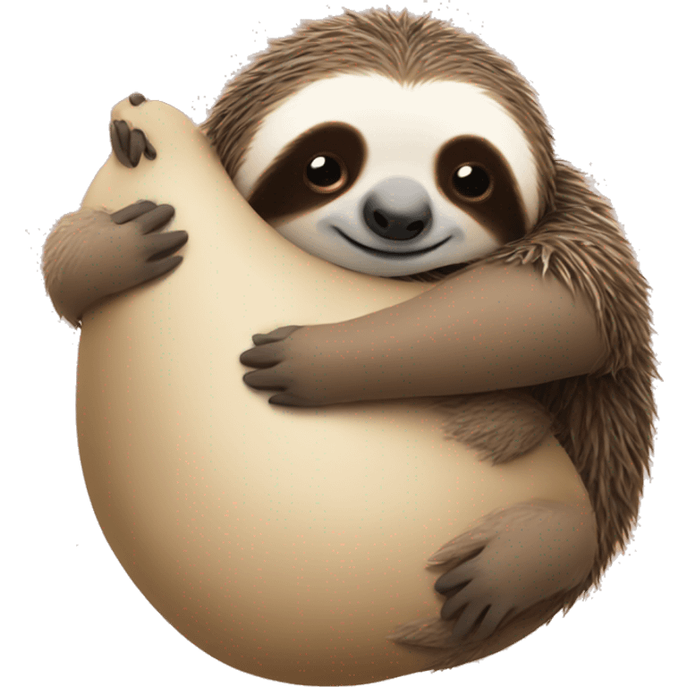 sloth hug hedgehog emoji