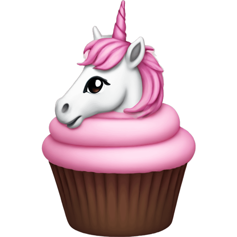 Light pink Unicorn cupcake  emoji