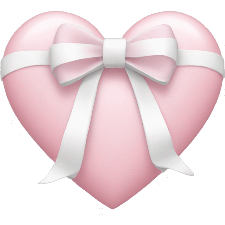 Pastel pink heart with white bow emoji