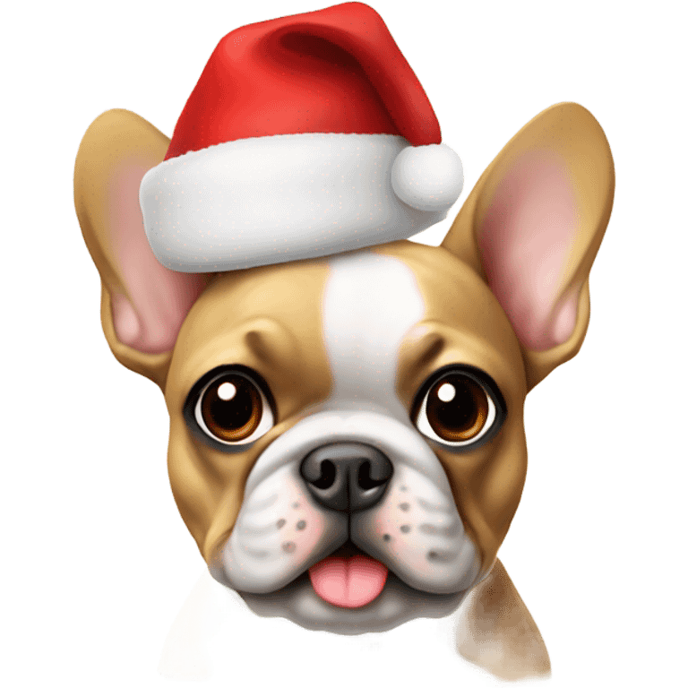 Frenchie in Santa hat emoji