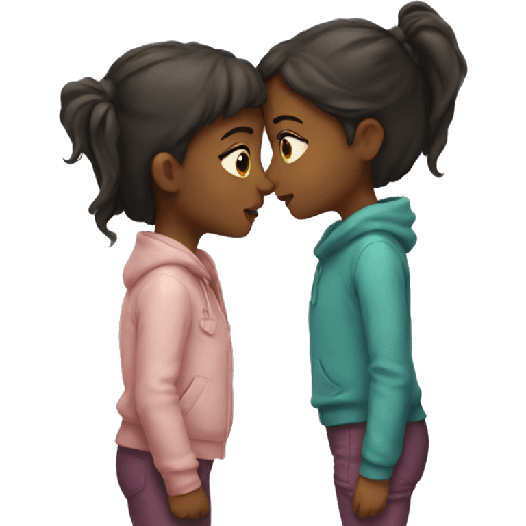 two girls kissing emoji