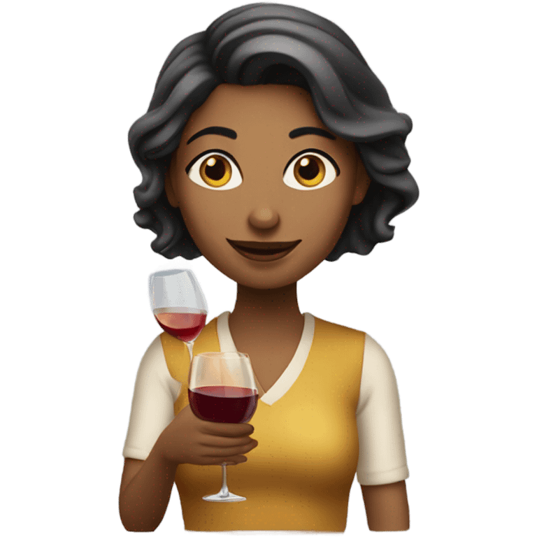 Woman drinking wine emoji