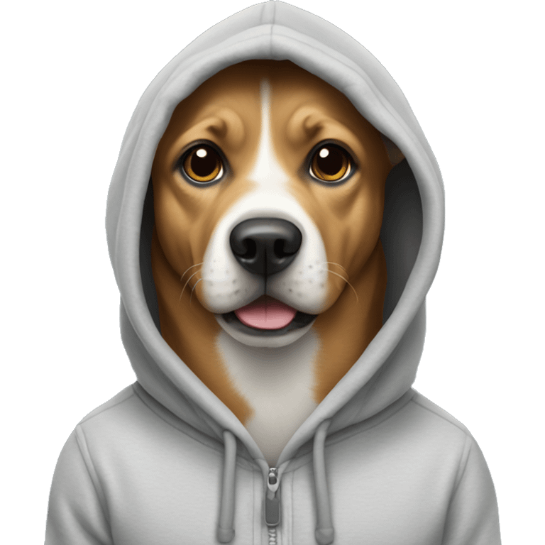 Dog wearing a hoodie emoji