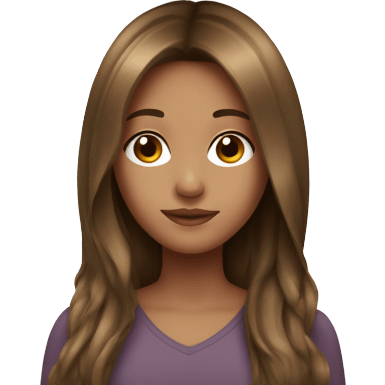 girl with long hair brown with highlights  emoji