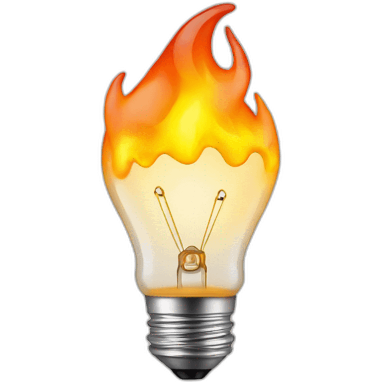 lightbulb with fire in it emoji