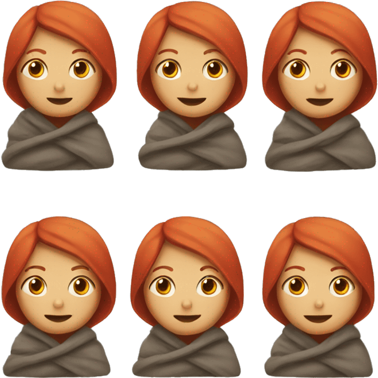 Red head girl wrapped in blanket  emoji