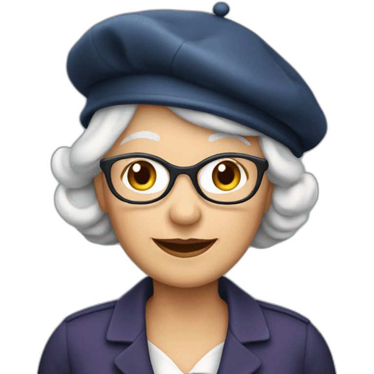 sixty years old lady wearing a French beret emoji