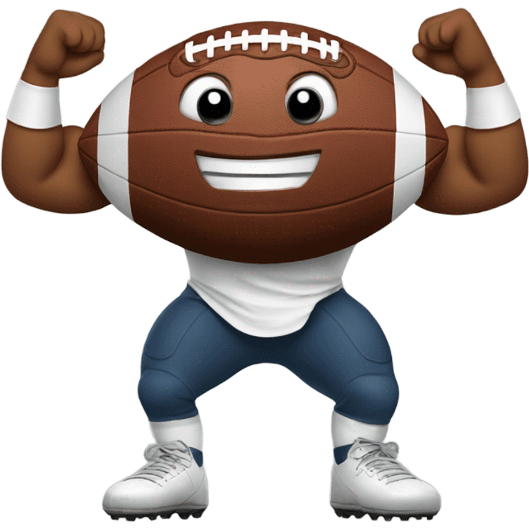 Football with arms and legs flexing  emoji