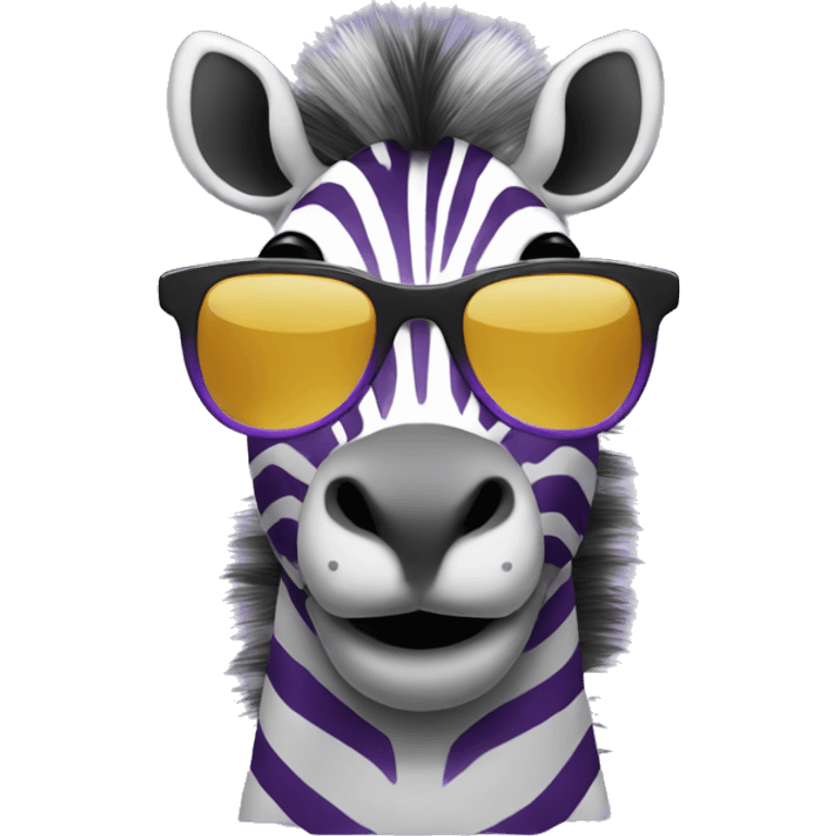 purple Zebra with sunglasses  emoji