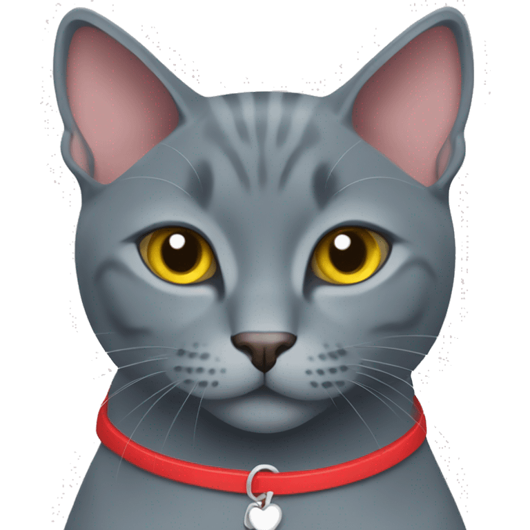 Russian blue cat wearing a red bikini emoji