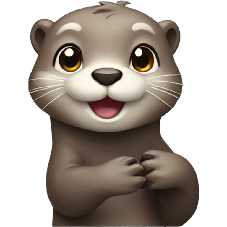 a cute otter waving emoji