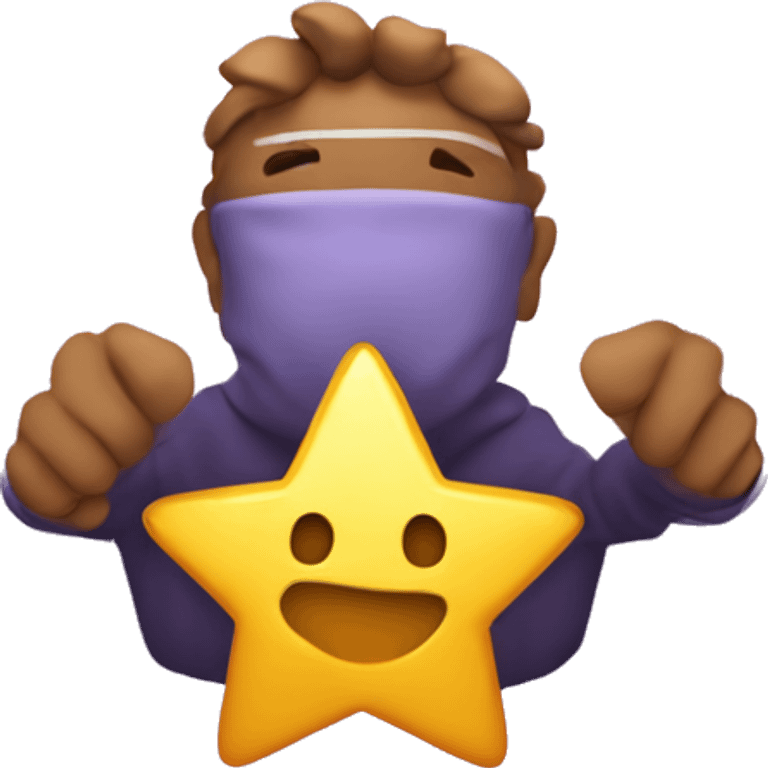 Emoji teniendo una estrella con corazones emoji