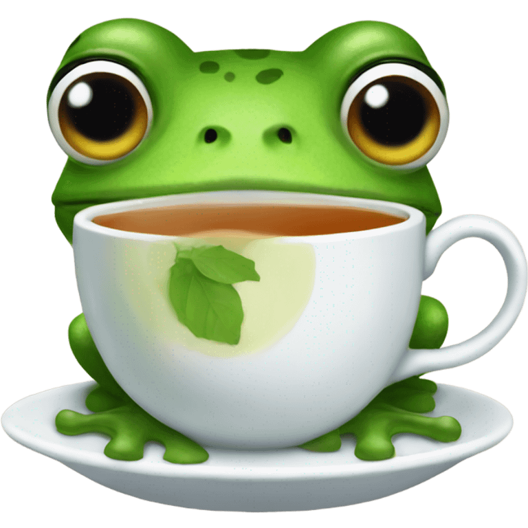 Frog drinking tea emoji