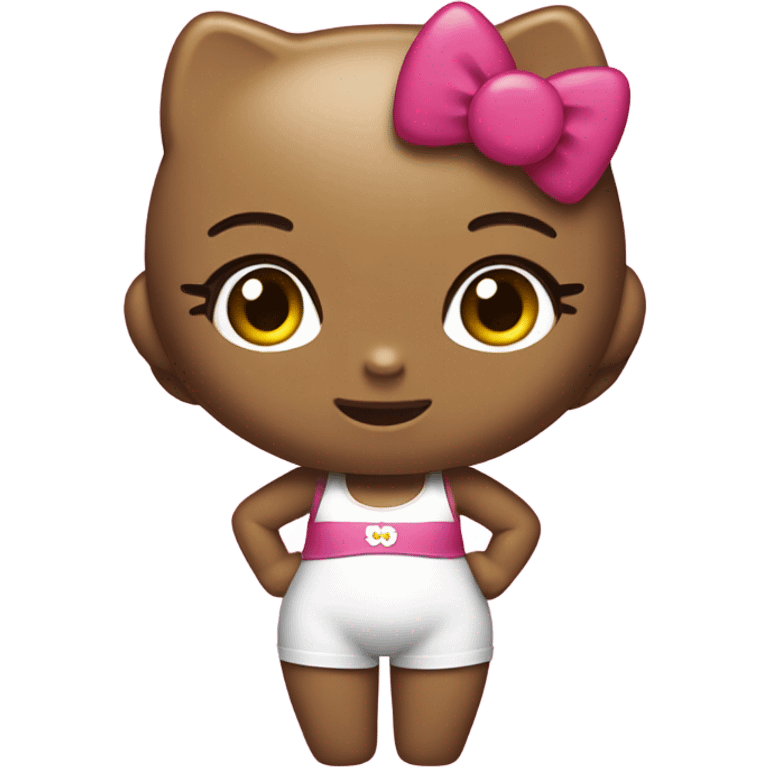 Hello Kitty, with a Brazilian but lift ￼ emoji