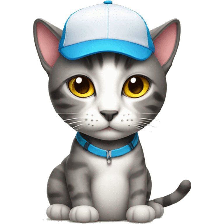  CAT WITH A CAP with a human body wear summer clothes emoji