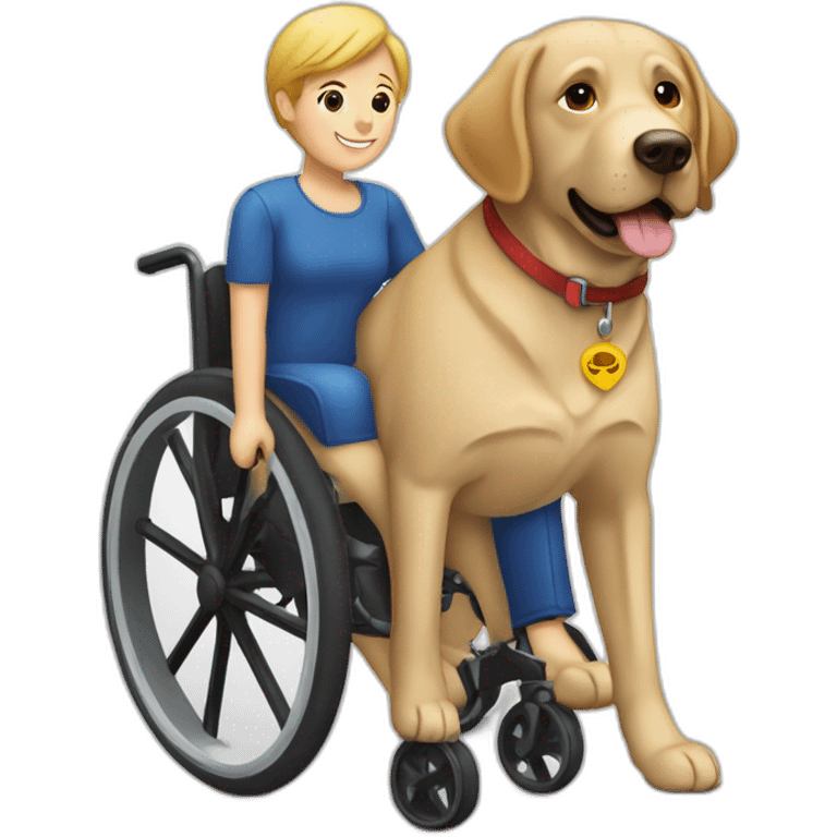 Labrador et personne en fauteuil roulant emoji