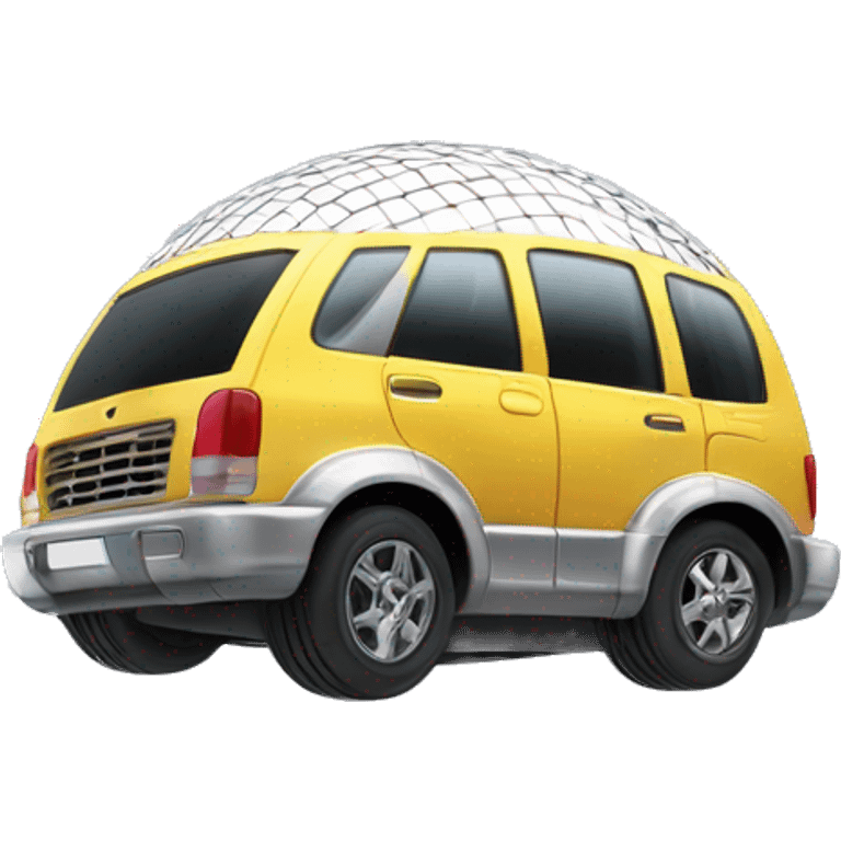 techno discoball in a cool car emoji