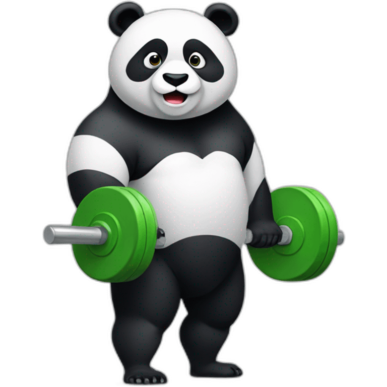 Panda who weightlifting  emoji