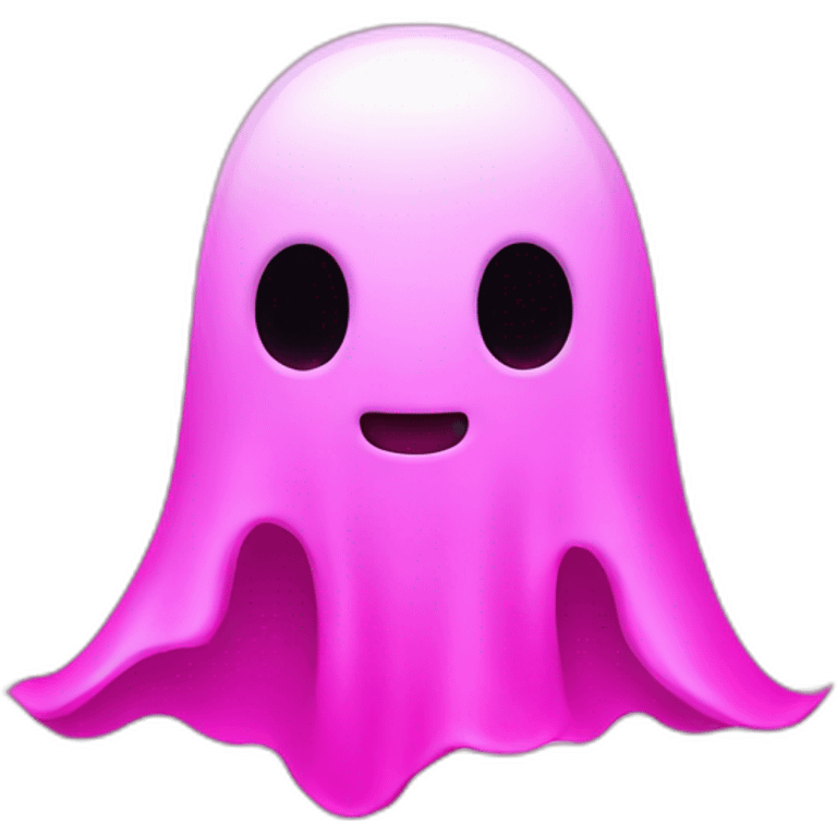 À pink néon ghost emoji