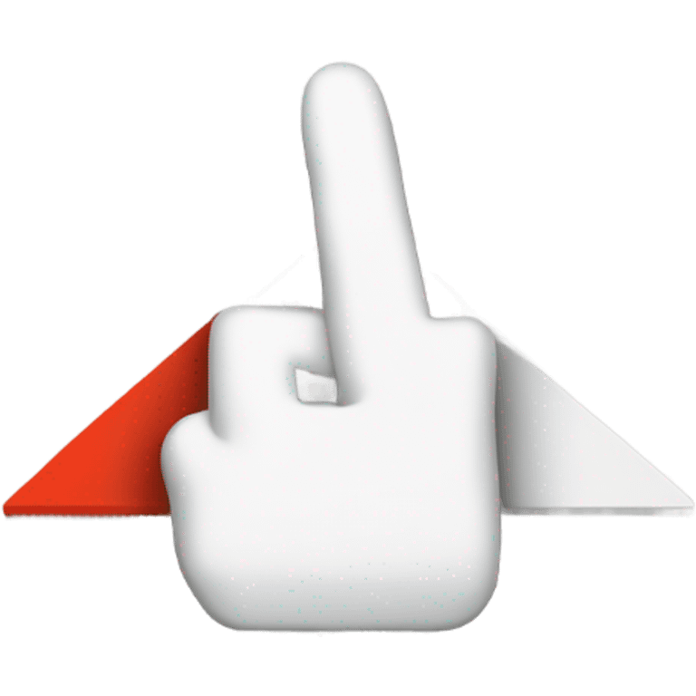 A hand raised in a “stop” gesture with a small warning triangle. emoji