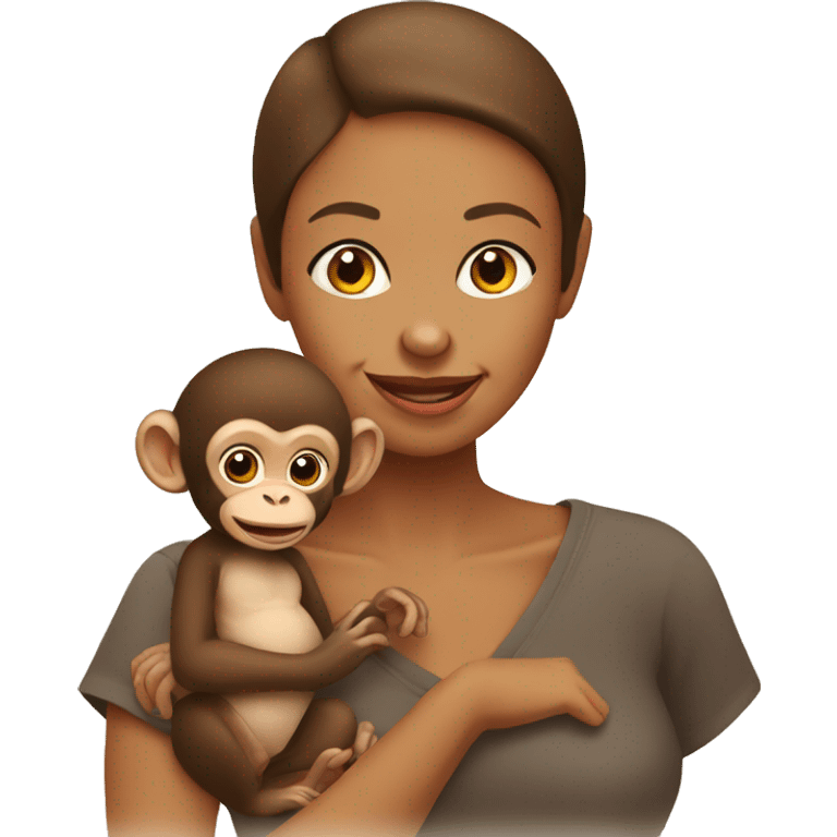 Mommy and baby monkey emoji