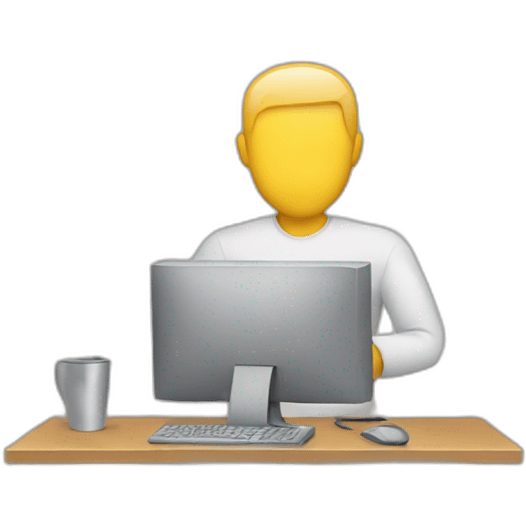 a person behind a computer emoji