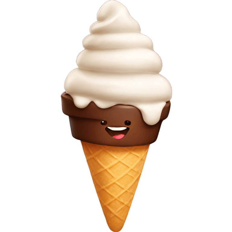 Icecream with chocolate emoji