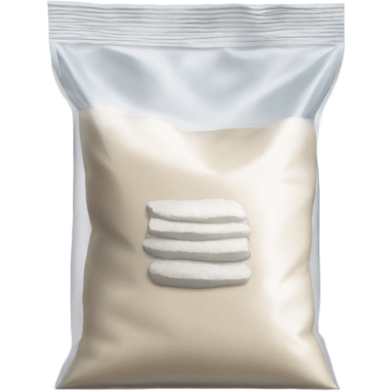 bag of white flour in a clear bag emoji