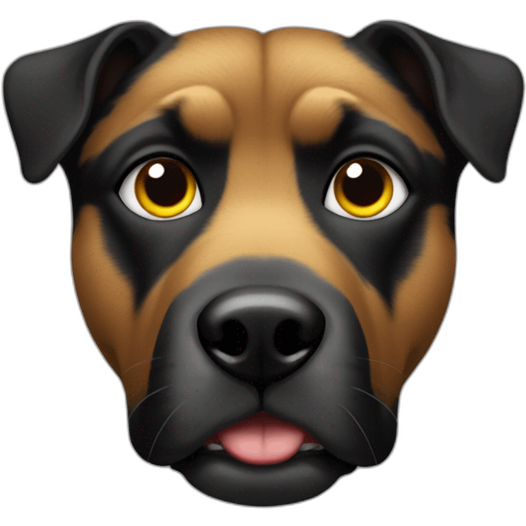 perro negro con ojos amarillos emoji