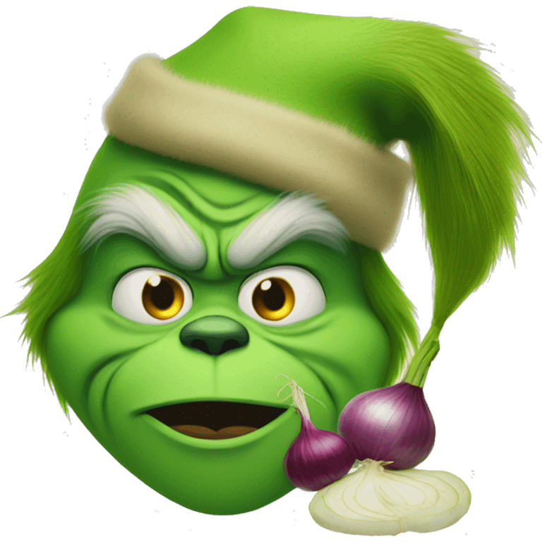 Grinch with a onion  emoji