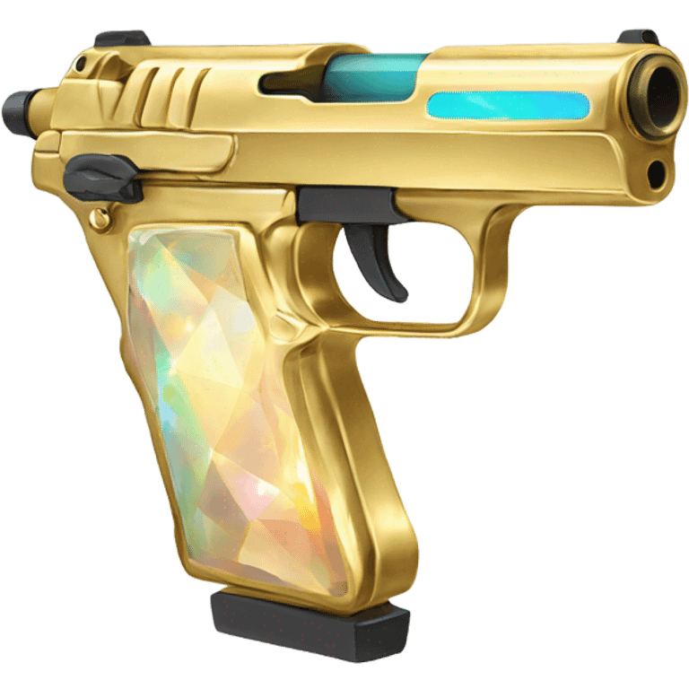 opal crystal gold gun emoji