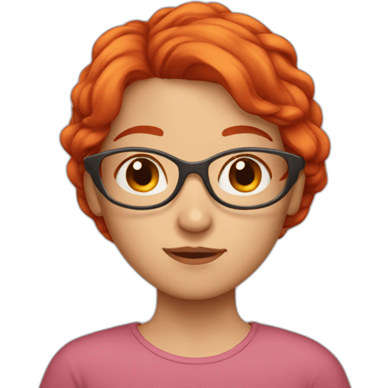 red hair girl in glass emoji