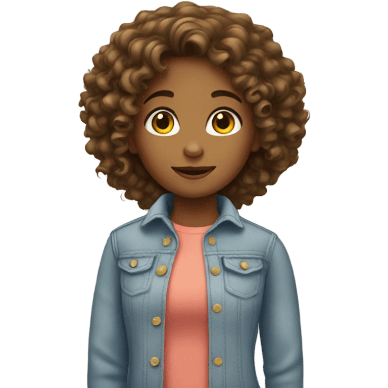 Girl with curly emoji