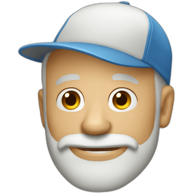 Bearded middle aged Guy with a bald head and Trucker Cap. emoji