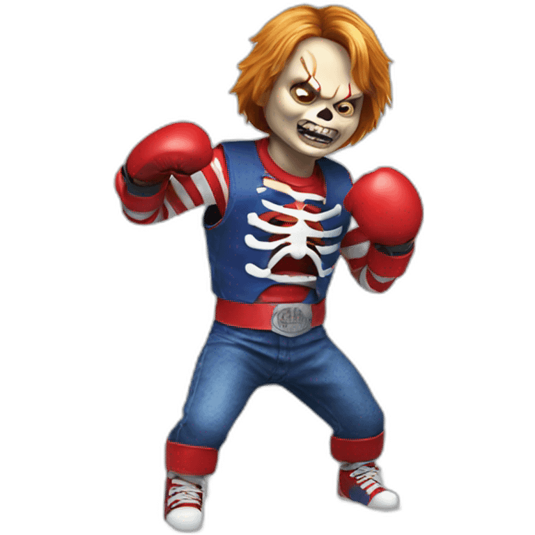 Chucky boxing skeleton emoji