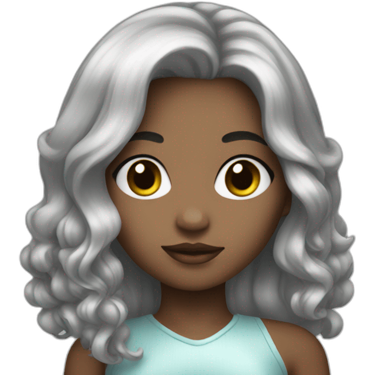 silver skin pretty girl emoji