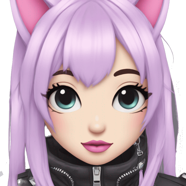 Edgy Kawaii Cute Cool Pastel Cartoon Beautiful Elegant Pretty Anime Punk Techwear Gothic Catgirl emoji