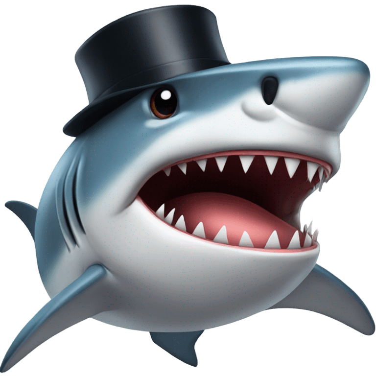 shark with tophat emoji