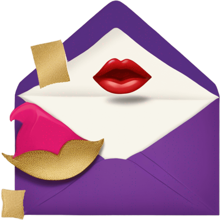 envelope with kiss stamp emoji