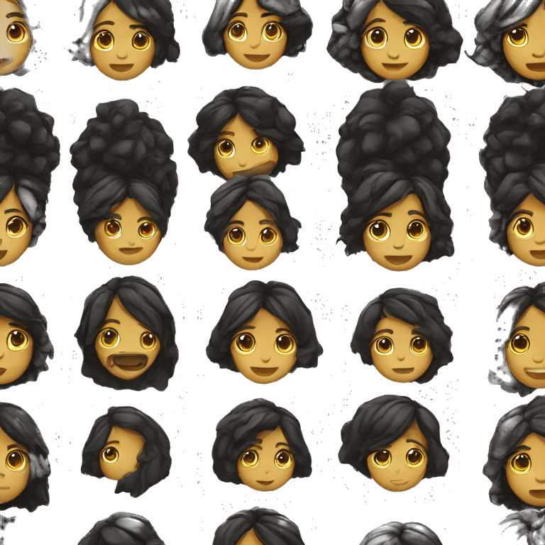 Chica pelo largo negro mística  emoji