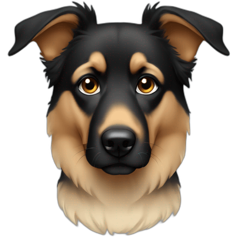 Black and fawn dog Shepherd sad tear emoji