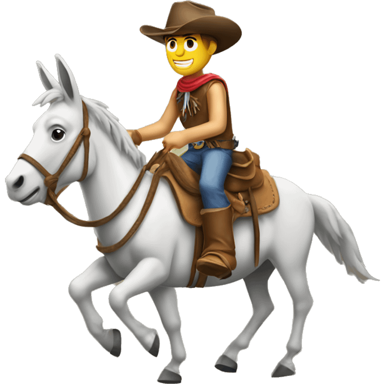 Cowboy riding a donkey emoji